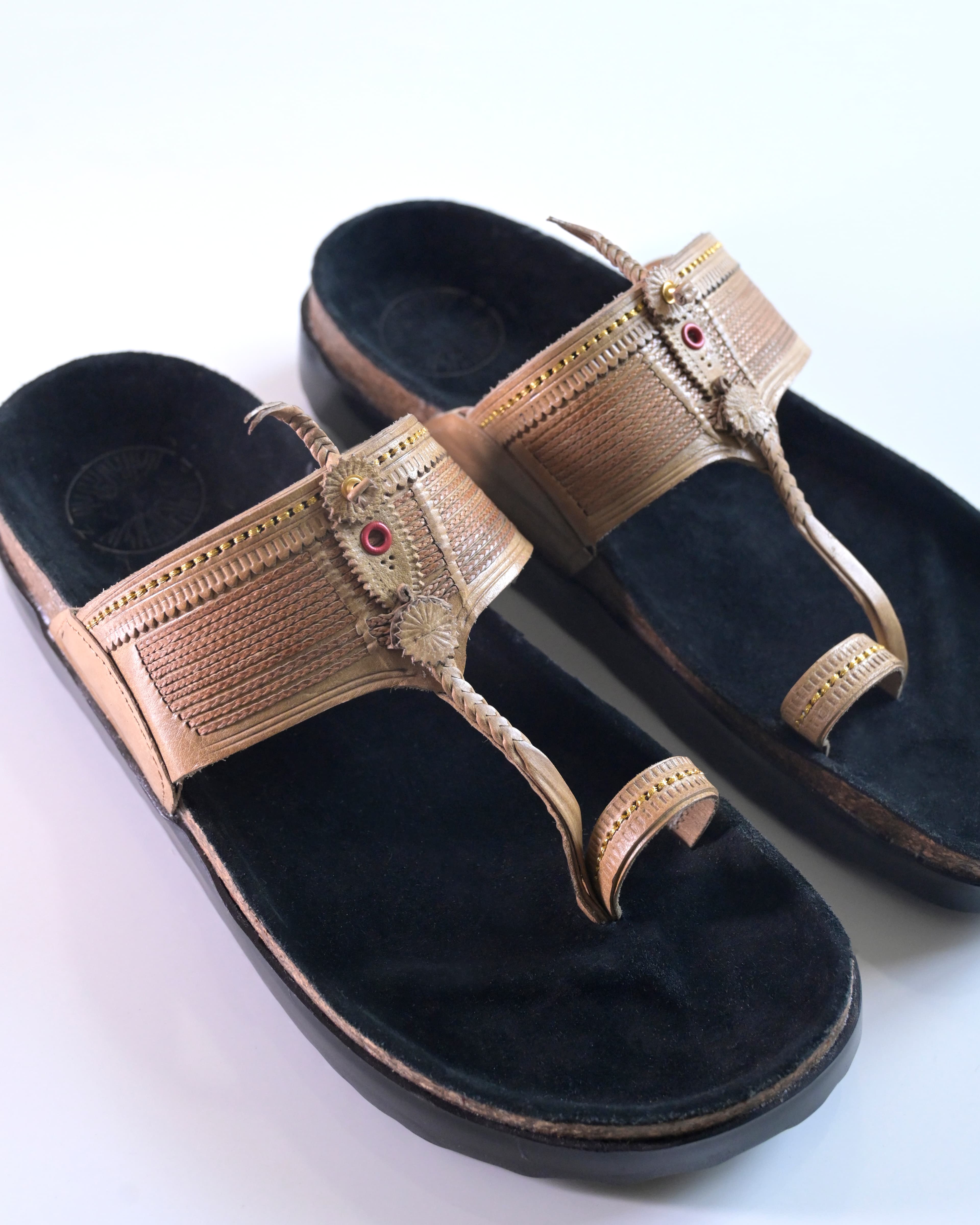 Hand-finished leather surface closeup